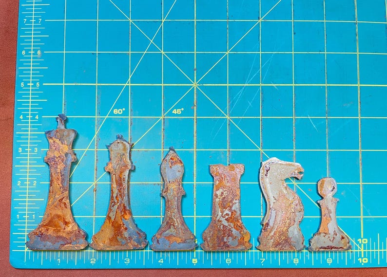 Rustic Chess Pieces Rusty Metal Chess Set: Rustic Home & Garden Accent, Magnetic Option - Etsy