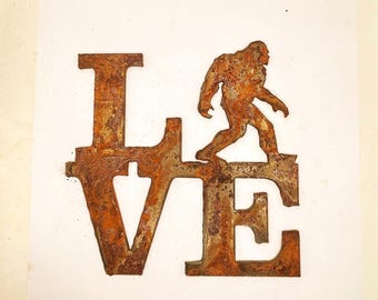 Rustic Bigfoot Metal Sign, Sasquatch Garden Decor | 18 Gauge Steel | 6x6 Inch Unique Rusty Outdoor Wall Art