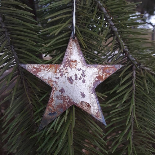 Rustic Vintage Farmhouse Metal STAR ORNAMENTS 3 5 Etsy