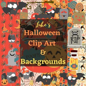 121 Halloween Clip Art & Backgrounds! // Instant Download And Print! Holiday Illustration