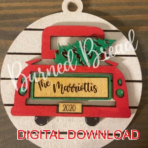 Christmas Truck Ornament Laser File