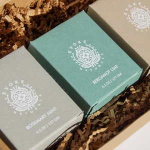 Gift set of three soaps, Handmade soaps, Organic soap, Natural Homemade Soap, vegan, eco friendly, plastic free, scented with essential oils