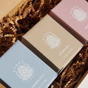 Soap Sampler Gift Set, Set of three Soaps, Handmade Soaps, Palm Free Soap Set, Organic Soaps Gift Set, Sample Soap Box, vegan, eco friendly