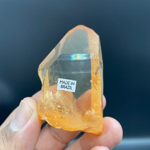 Tangerine Lemurian cut base point from Brazil