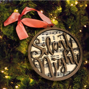 Silent Night Christmas Ornament SVG |  Digital Download