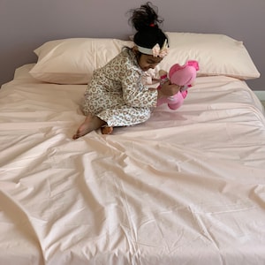 Cotton sheet set - BLUSH beautiful vibrant colors 4 pc set Le Parutti, Ecofriendly Sustainable bedding Organic inks Queen King Full Twin set