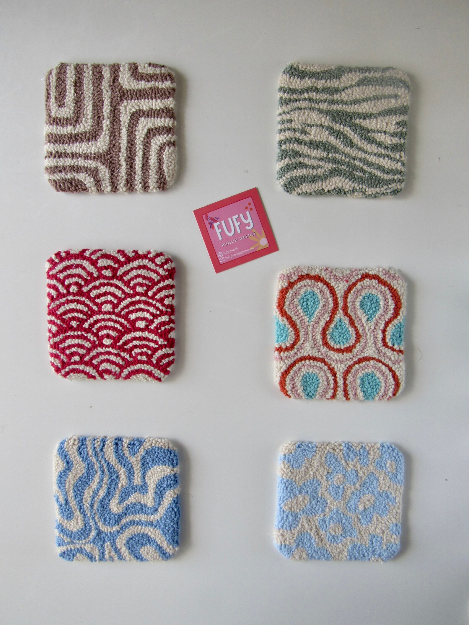 Punch Needle Coaster Tufted Mug Rug Kitchen Decoration Etsy