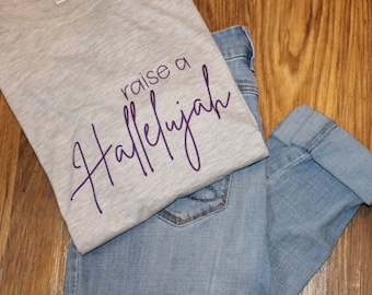 Raise a Hallelujah-skjortan, kristen t-shirt, religiös t-shirt, komfort-t-shirt, tro-t-shirt, kristen t-shirt