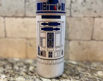 Vaso R2D2, vaso con purpurina que brilla en la oscuridad, vaso personalizado