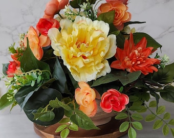 Farmhouse Spring Floral Arrangement for Table, Spring Floral Arrangement, Kitchen Table Centerpiece, Spring Decor, Spring Arrangement