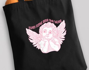Coquette Estetisk Tygväska Vintage Cupid Tygväska Mjuk Flicka Gåva Y2K Estetisk Tygväska Romantisk Flicka Väska Söt Ängelväska Retro 90-talet Indie Gåva