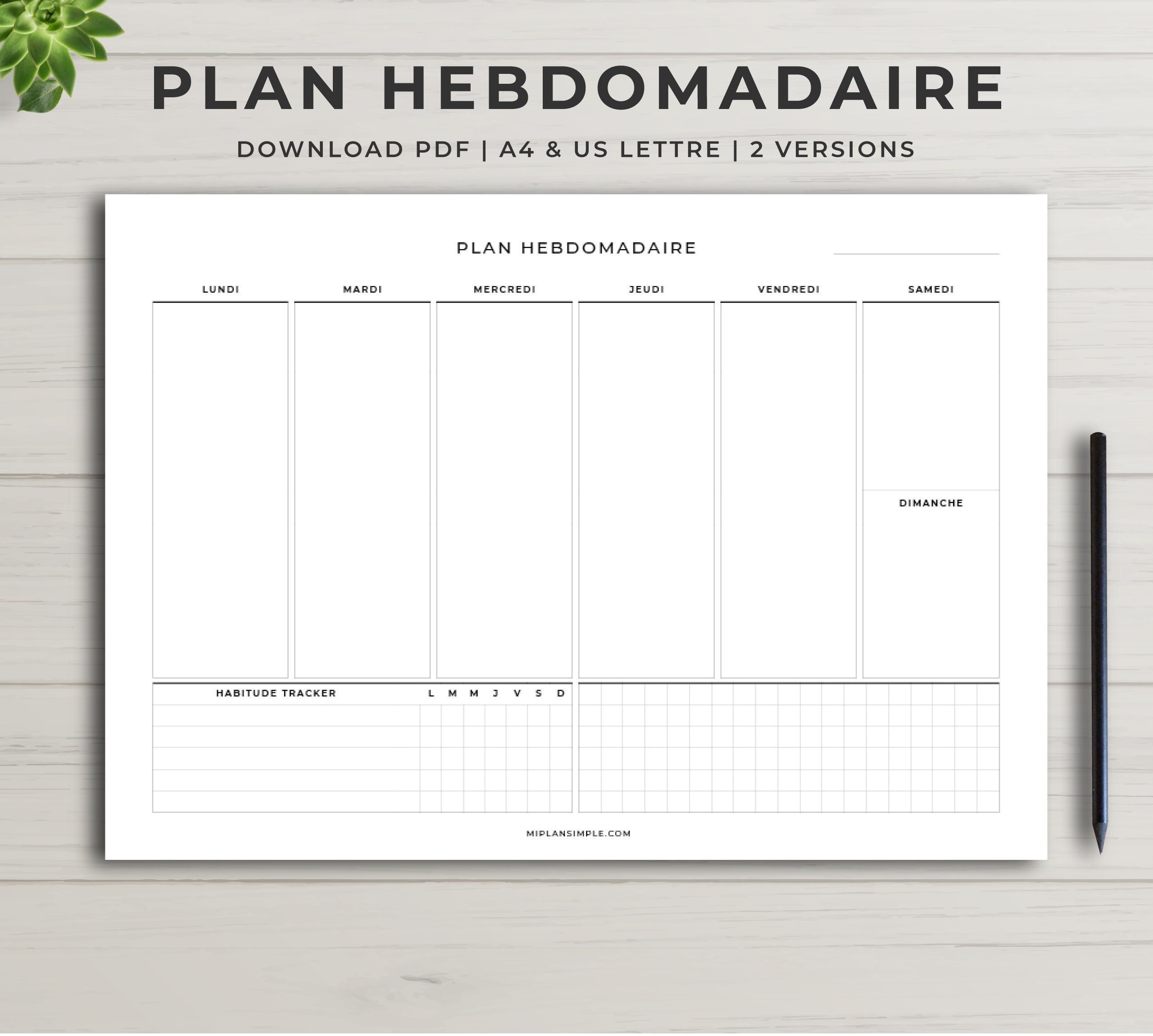 Planning Hebdomadaire Imprimer Planning Semaine Semainier Planning 