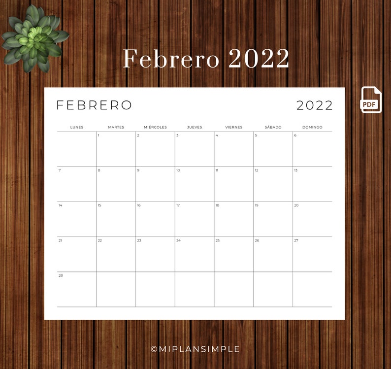 calendar 2022 to print monthly calendar 2022 spanish etsy uk