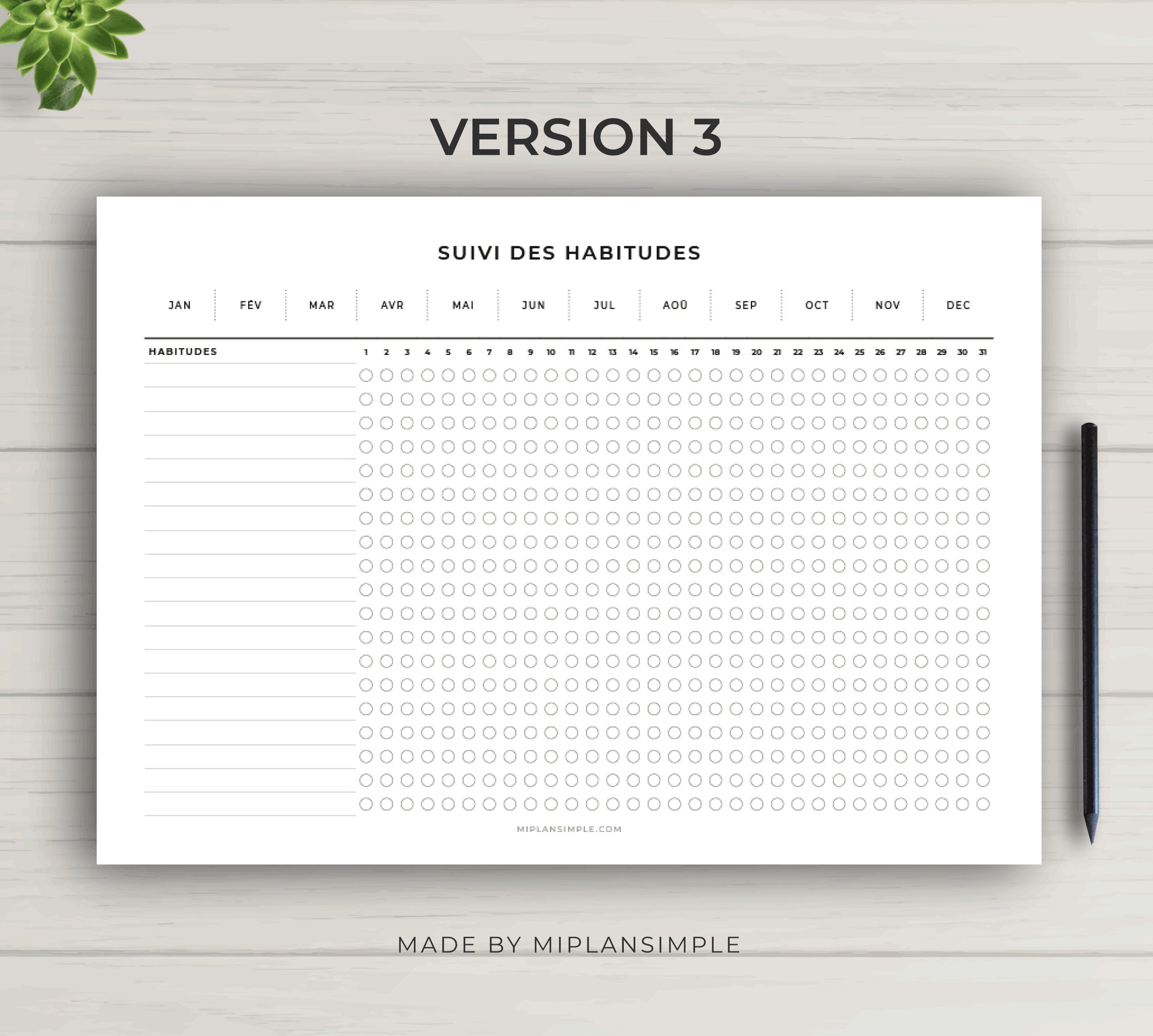 Suivi Des Habitudes à Imprimer, Tracker D