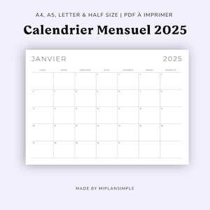 カレンダー 2025 à imprimer、カレンダー メンスエル 2025 à imprimer en francais、プランナー 2025 フランセ à imprimer、カレンダー フランス語 印刷可能 2025