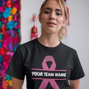 Customized Breast Cancer Awareness Tshirt, Cancer Warrior, Personalized Cancer Tshirt, Team Cancer Shirt, Pink Ribbon Cancer Survivor.