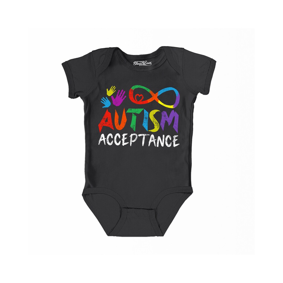Autism Acceptance Infinity Symbol Bodysuit Cotton Romper Etsy