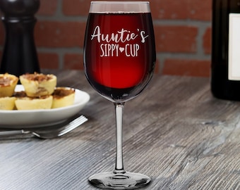 Tante's Schnabeltasse Weinglas mit Gravur zu Tante Neue Tante Weintrinkglas Geschenke