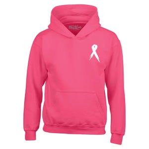 Borstkanker bewustzijn lint zak hoodie kanker T-shirt. Kankerbestrijder. Borstkankercadeau. Roze lint. Sweater met krijger van kanker.