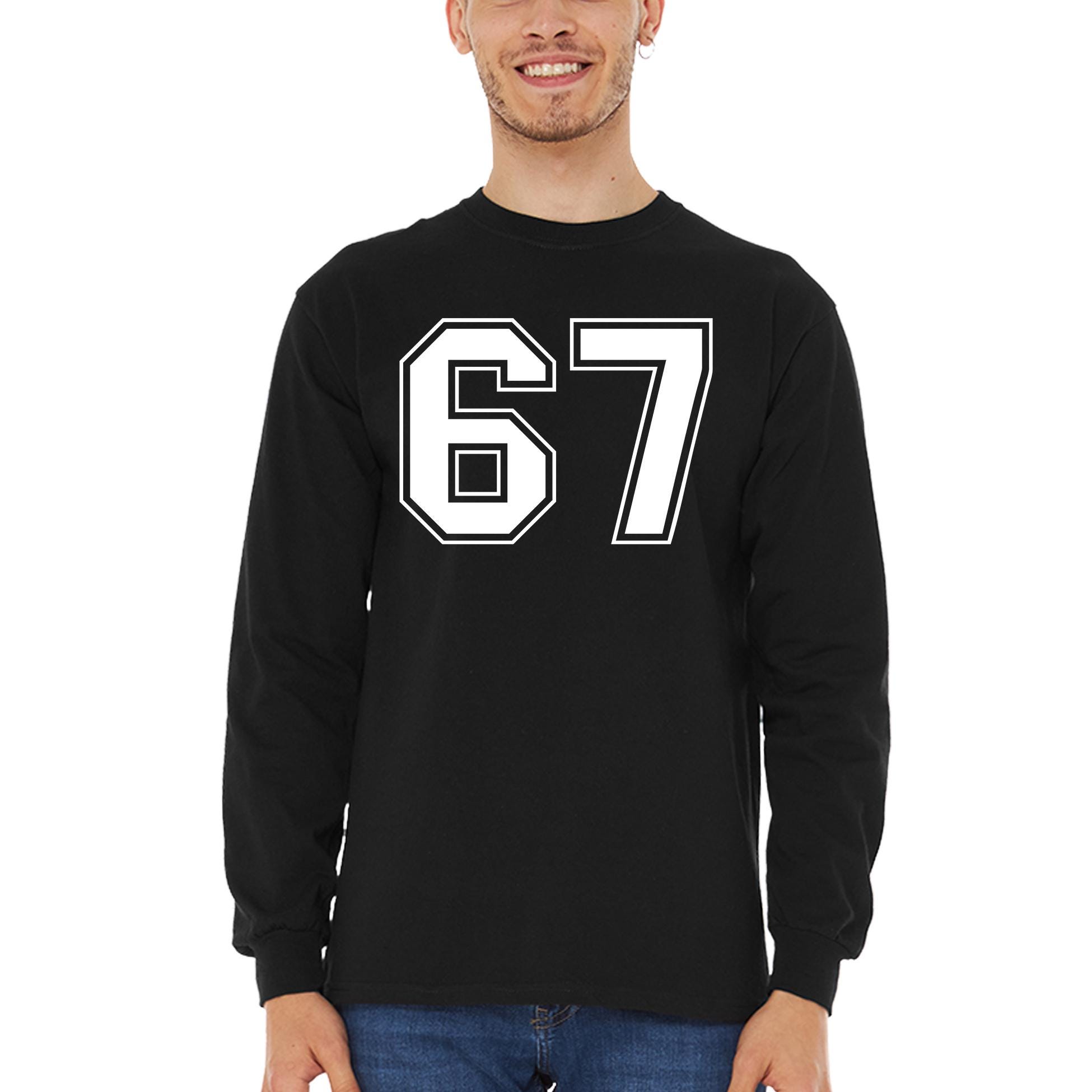 67 Six Seven Varsity Number Sixtyseven Long Sleeve Shirt. Funny