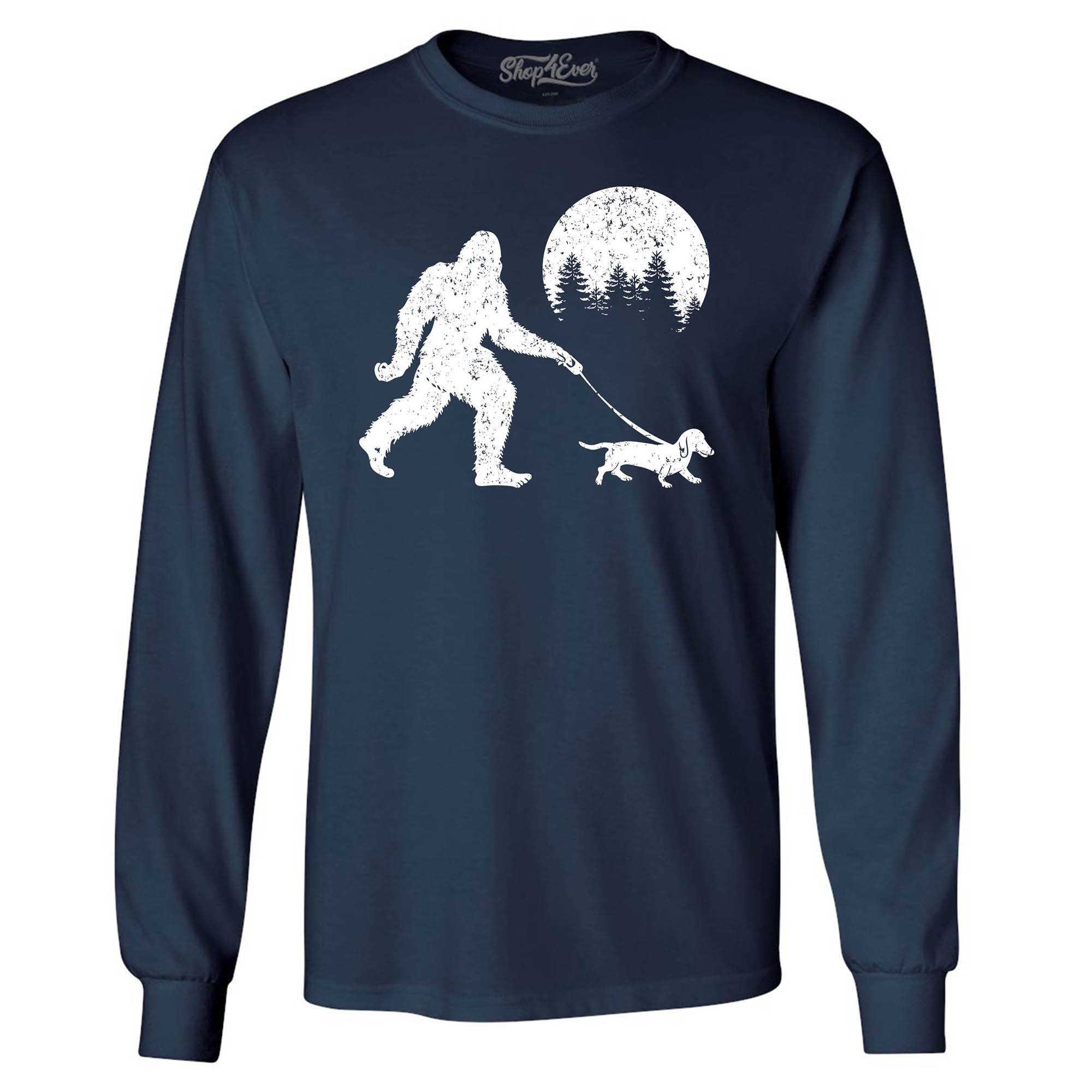 Humor Bigfoot Taking Maltese Dog For A Walk T-Shirt