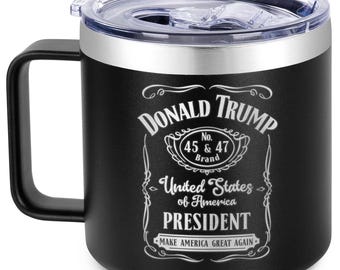 United States President Insulated Coffee Mug Tumbler with Handle Lid 14 oz Republican Gifts