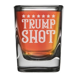 Trump Shot Inauguration Celebration Heavy Base Prism Shot Glass 2 oz. Trump Gift, Won Donald Trump. 45 47 Gift, Trump Shot, Donald Trump.
