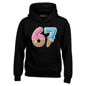 67 Six Seven Eis Tropf Nummer Sixtyeven Hoodie Sweatshirts 67 Ice Cream Meme Hoodie Lustiges Weihnachtsgeschenk. Viral Number Meme Sweatshirt.