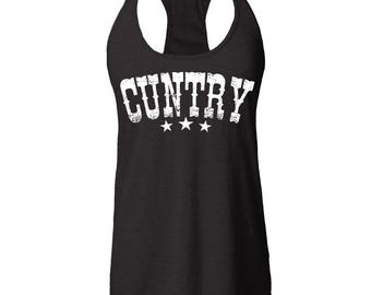 Cuntry Funny Country Sarcasm Women's Racerback Tank Top Slim Fit. Funny Country Girl Shirt. Edgy Western Shirt for Women. Southern Humor Top