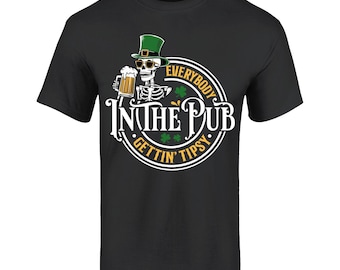 Alla på puben blir berusade, rolig rap, St. Patrick's Day-t-shirt, irländsk partyt-tröja, irländska dryckesskjortor, lycko-shamrock-tröja.