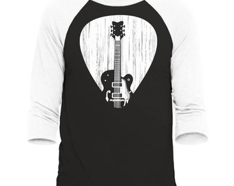 Electric Guitar Pick Musician Raglan 