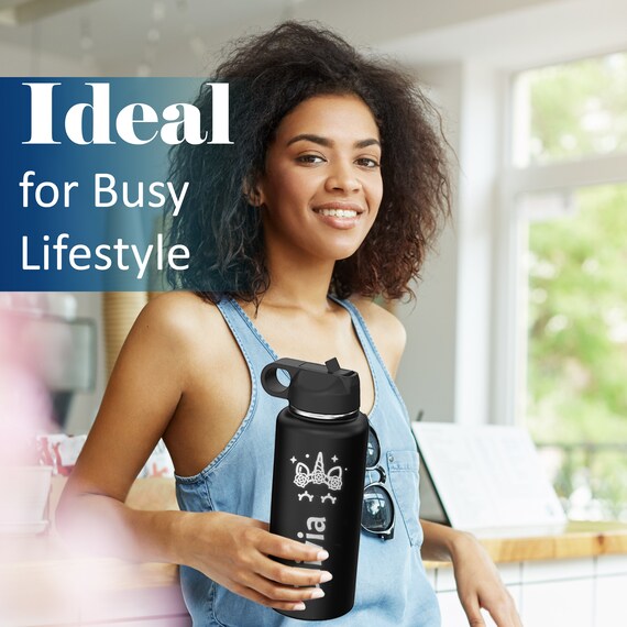 Double Wall Sports Bottle With Straw Personalized Stainless Steel Water ...