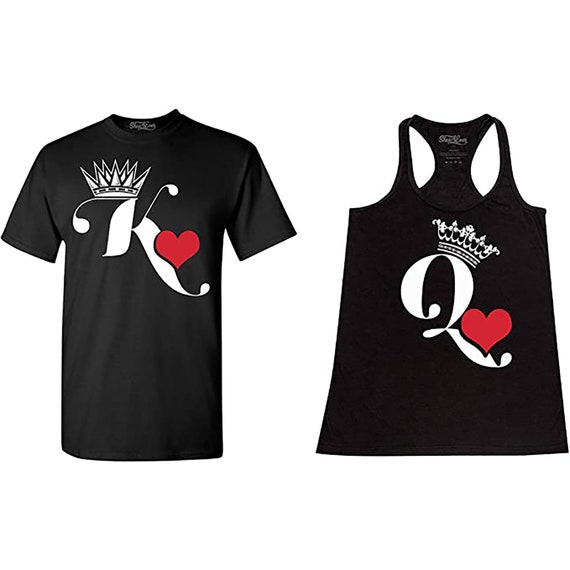 Valentines Day Gifts - Queen Of Hearts Cards Couple T Shirt Valentines Day Gifts - Queen Of Hearts Cards Couple T Shirt