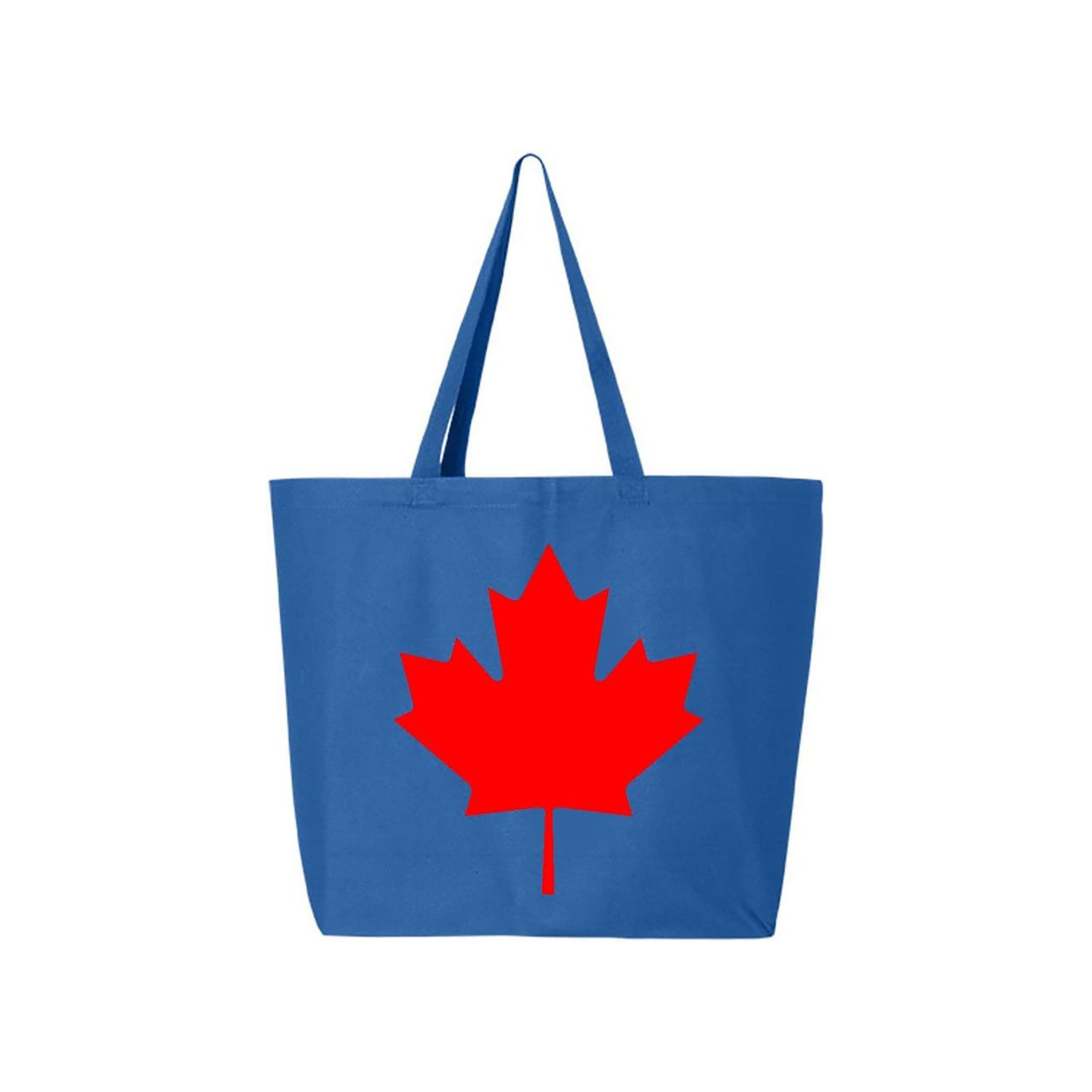 Canada Red Maple Leaf Jumbo Heavy Canvas Tote Bag Reusable 