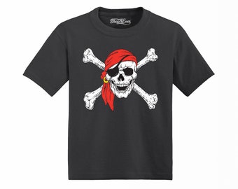 Pirate Skull & Crossbones Toddler Cotton T-Shirt Pirate Flag Shirt