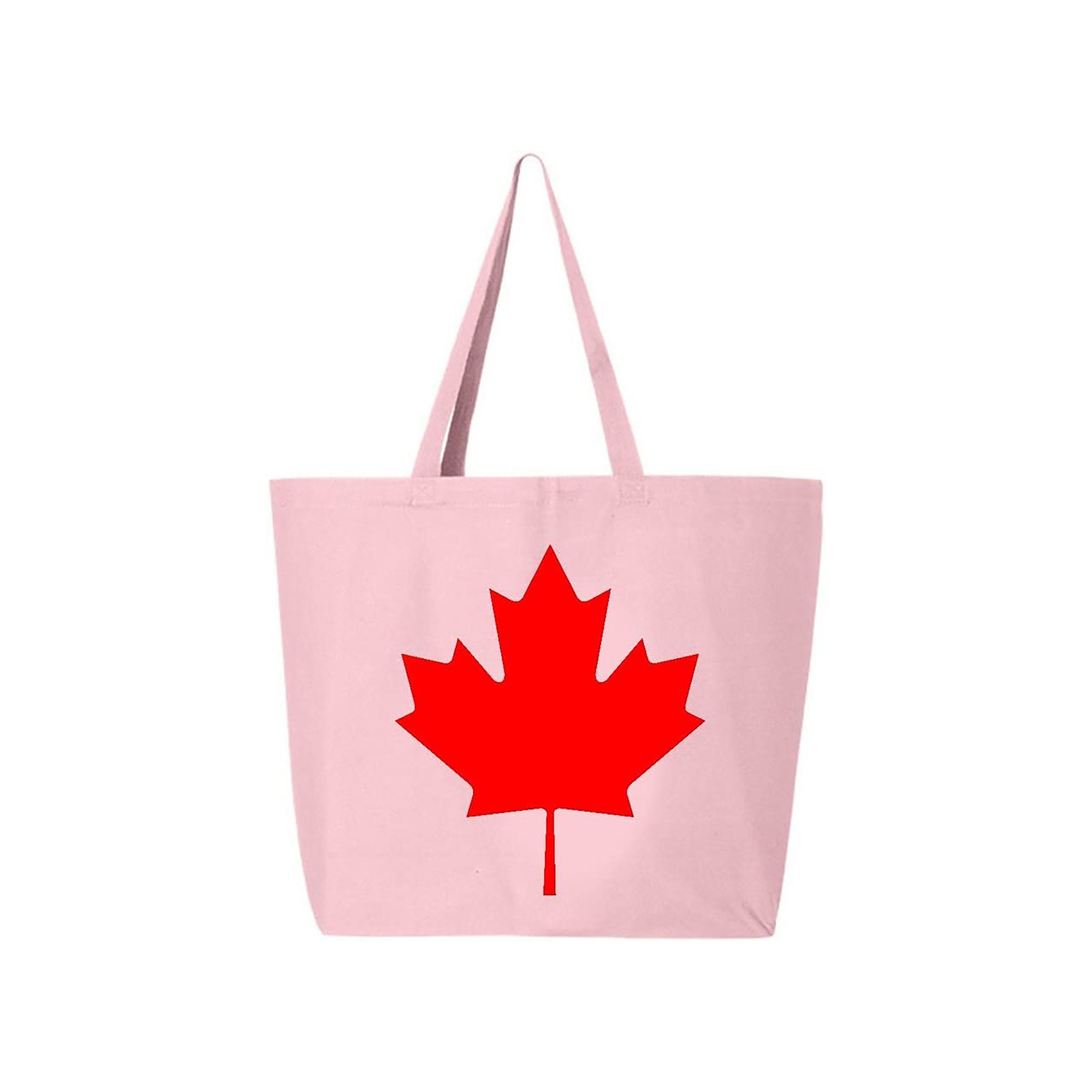 【在庫限り】 Canvas Heavy Jumbo Leaf Maple Red Canada Tote Reusable Bag バッグ