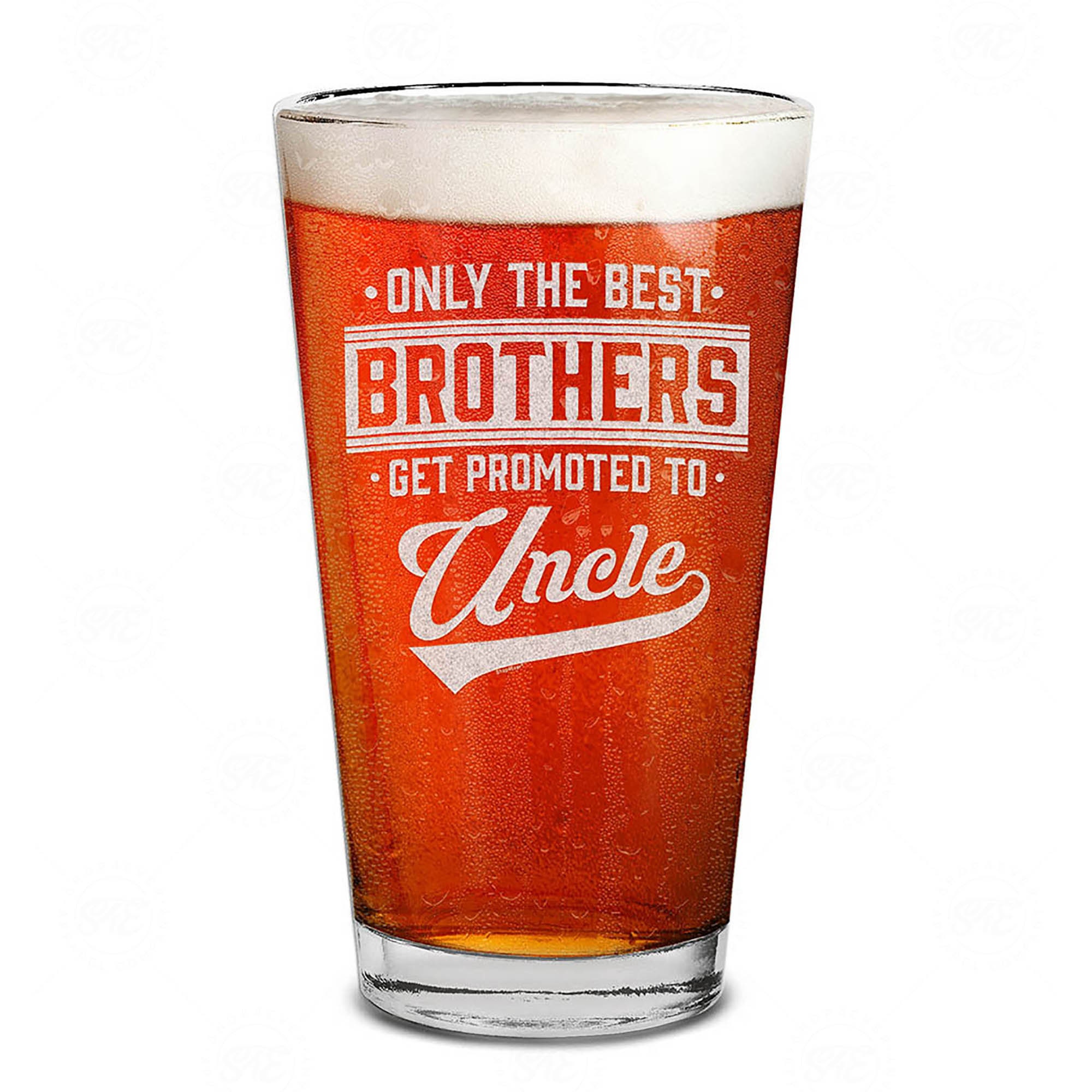 Beer Gift Personalized Best Uncle Beer Lover Pint Glass Uncle Gift Greatest Uncle Beer Glass 