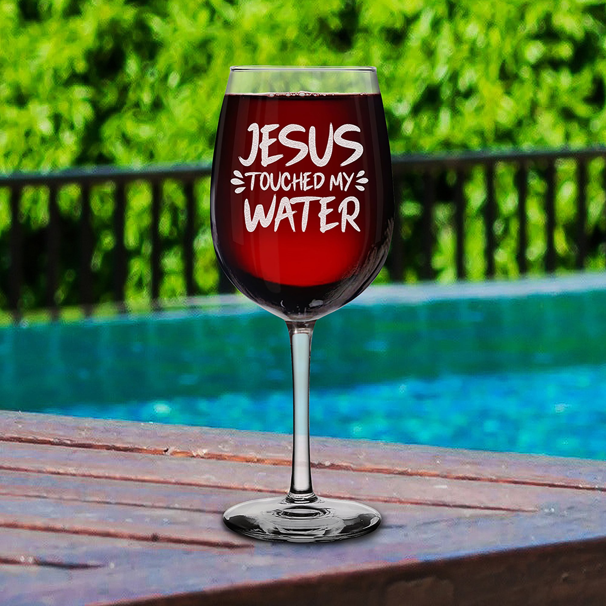 Jesus Touched My Water Engraved Stemmed Wine Glass Funny Jesus Wine Glass -  Etsy