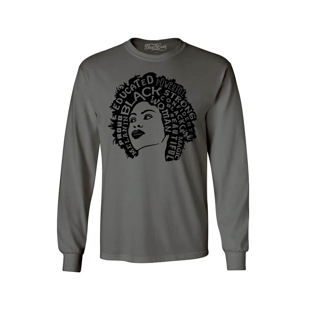 Shop4ever African American Woman Afro Word Cloud Women's T-Shirt Medium