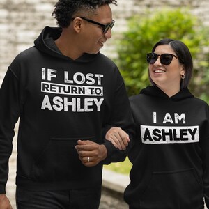 Sudadera de pareja, si se pierde, regresa con la novia, nena, su nombre, sudaderas con capucha personalizadas a juego para parejas, regalo del día de San Valentín, regalo de pareja.