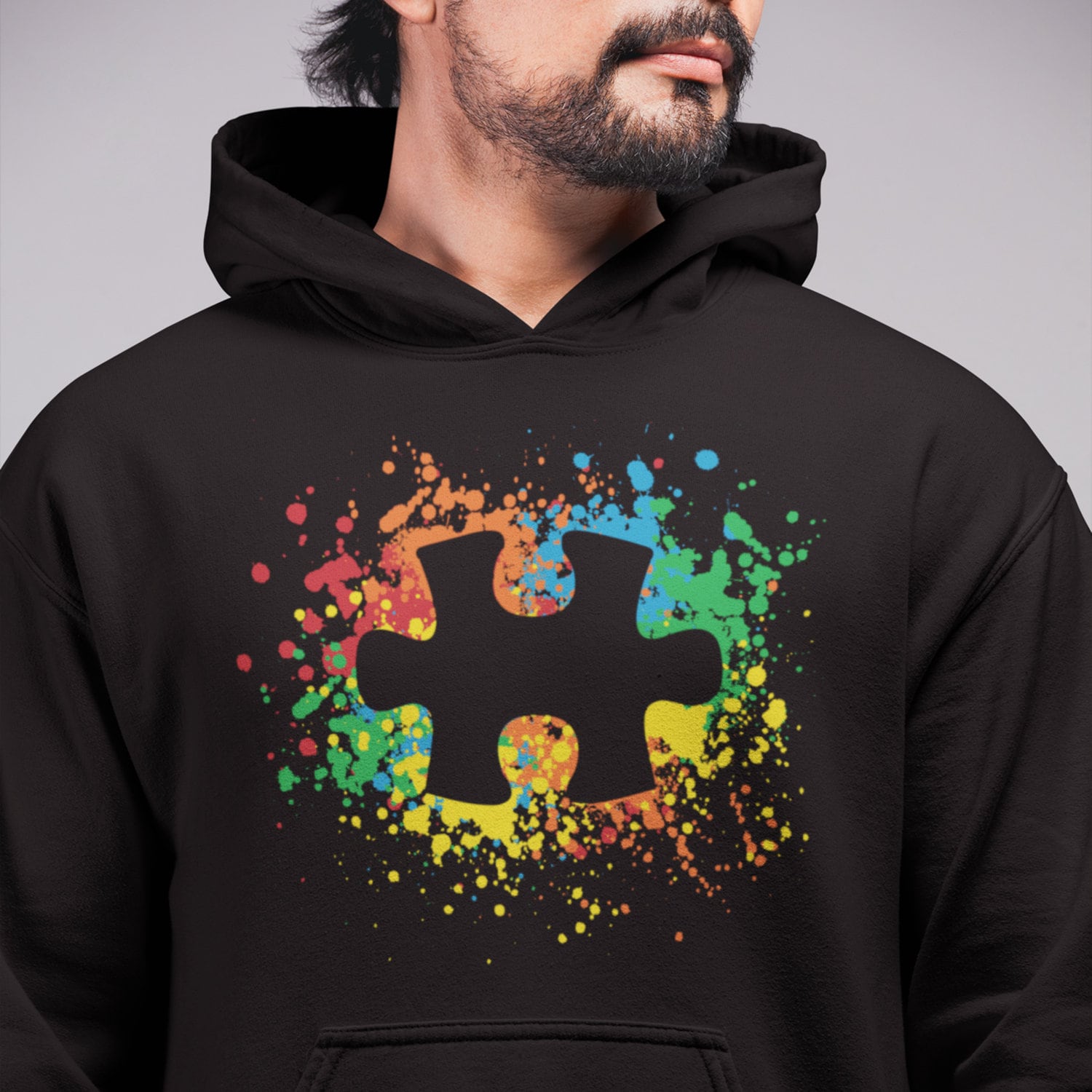 S IDEASWAM PUZZLE HOODIE RAINBOW BLACK | ヤマダウェブコム