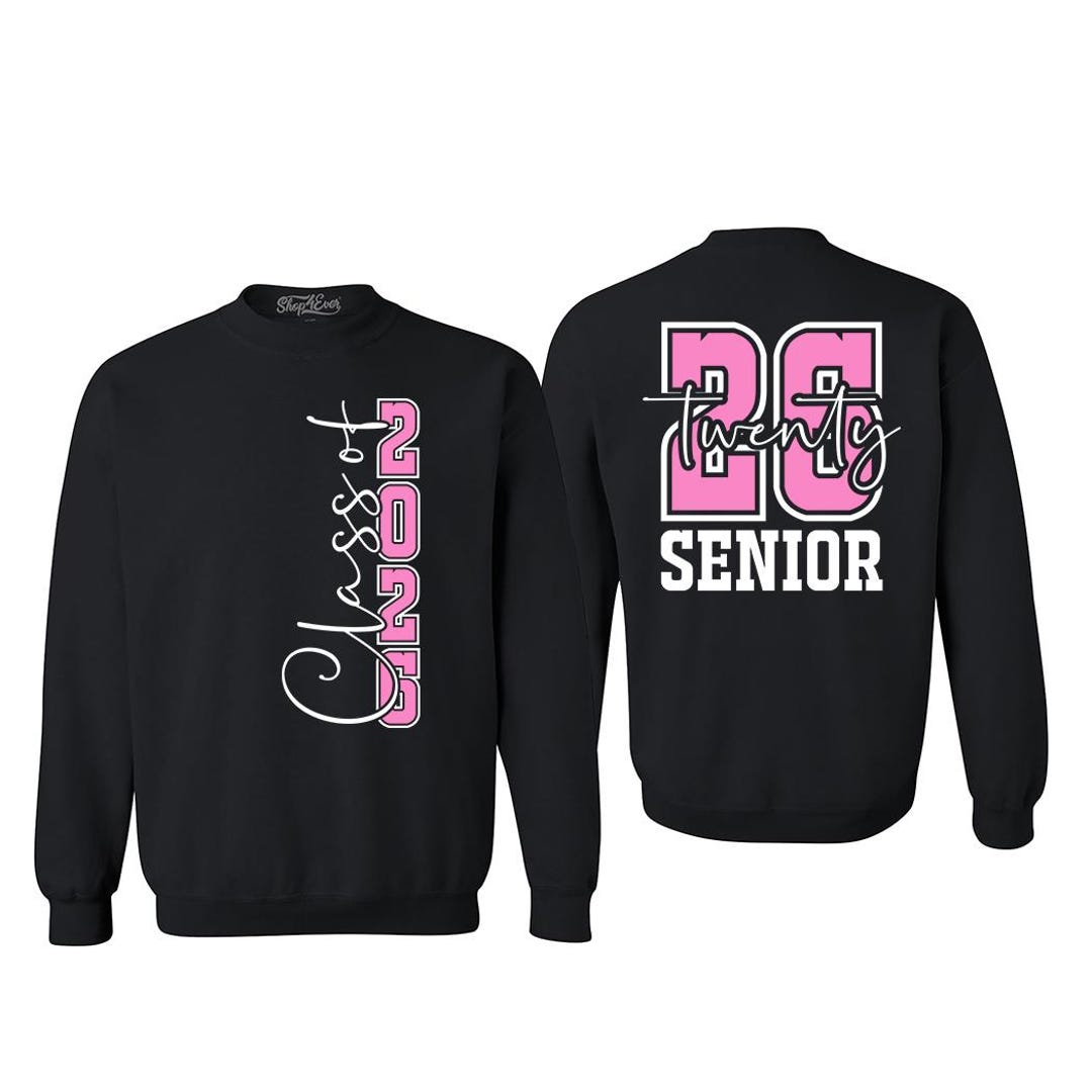 Moletons de gola redonda rosa com dupla face para formandos da