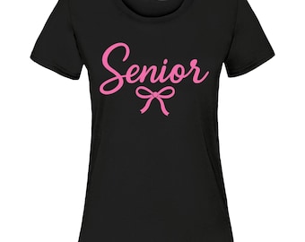 Senior Cute Pink Bow Ribbon Women's T-Shirt, Senior 2026. Senior Shirt. Senior Gift. Class of 2026. Graduation Gift.