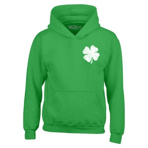 Custom Irish hoodie sweatshirt featuring your name and jersey number with a Shamrock design. Perfect for St. Patrick's Day, Irish drinking celebrations, and personalized gift ideas.