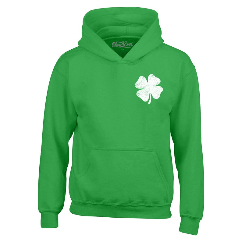 Custom Irish hoodie sweatshirt featuring your name and jersey number with a Shamrock design. Perfect for St. Patrick's Day, Irish drinking celebrations, and personalized gift ideas.