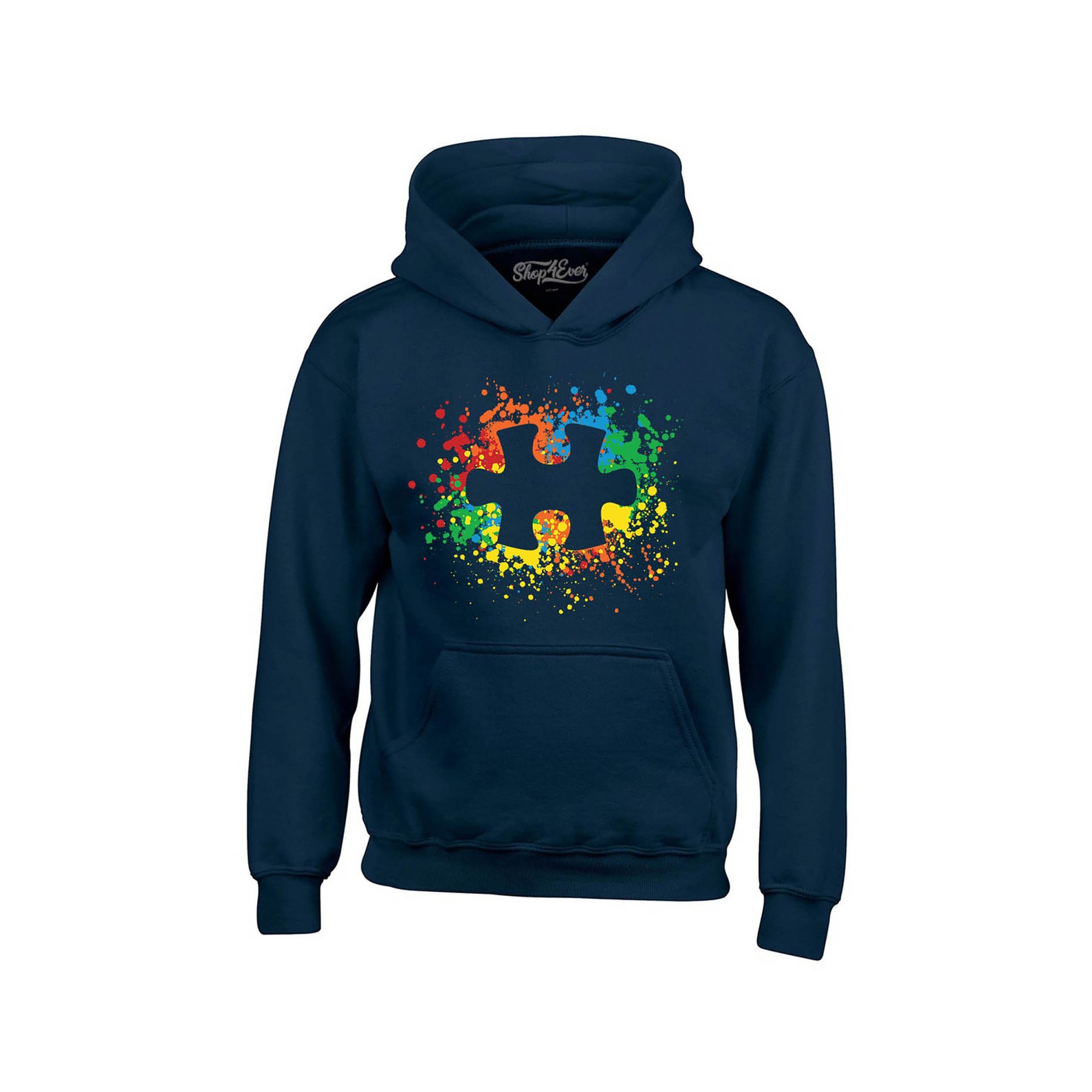 Autism Awareness Splatter Paint Puzzle Piece Hoodie Sweatshirts Autism ...