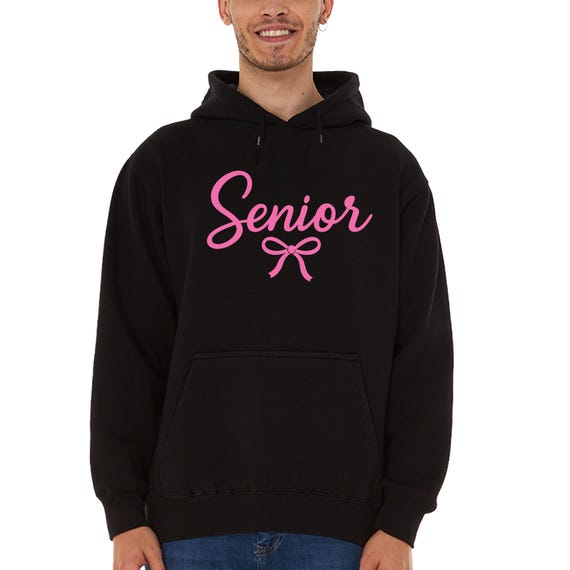 Senior Class of 2026 Cute Pink Bow Ribbon Front and Back Hoodie