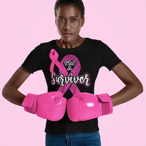 Camiseta feminina de conscientização sobre o câncer de mama I&#39;m A Survivor, camiseta com fita rosa, camiseta de conscientização sobre o câncer de mama, camiseta de combate ao câncer, camiseta de conscientização sobre o câncer.