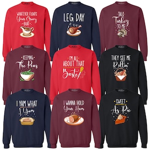 Custom Thanksgiving Turkije Party Grappige bijpassende familie sweatshirts met ronde hals Thanksgiving-shirt, familie Thanksgiving-shirt. Vrienden geven.