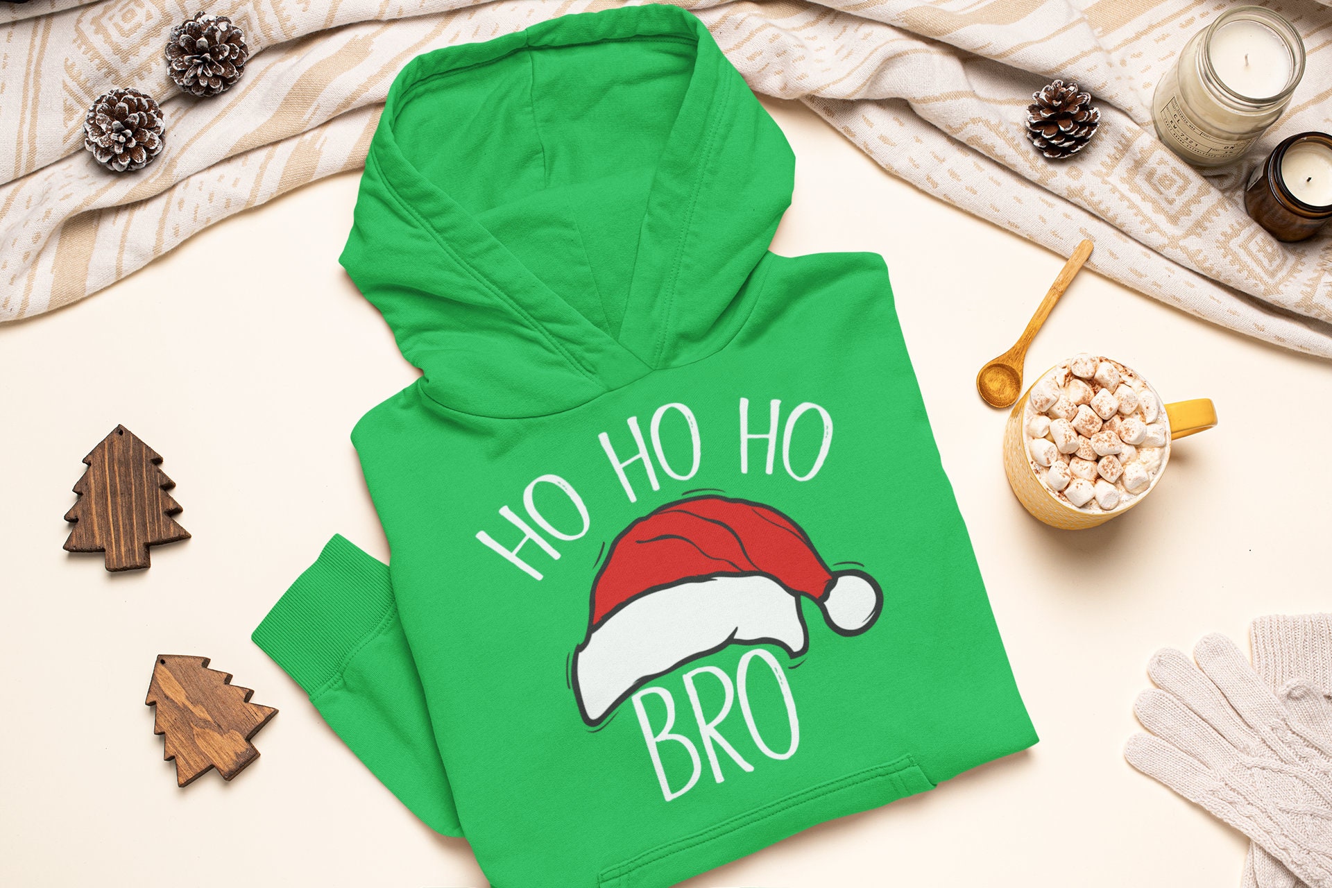 Ho Ho Claus Christmas Hat Ho Xmas Bro Sweatshirts Etsy Santa - Hoodie